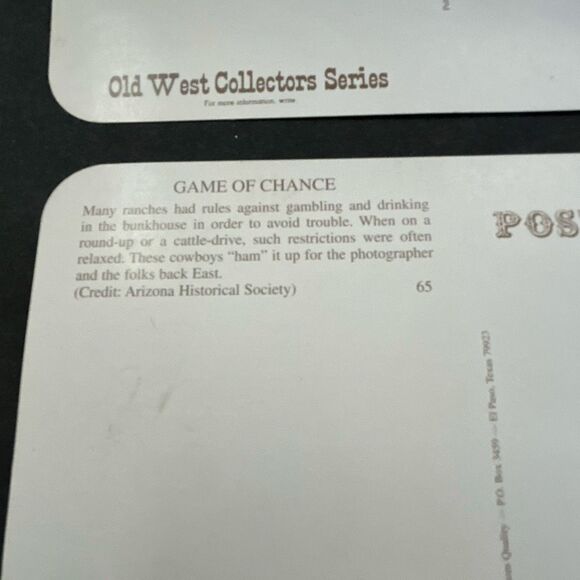 Vtg Western Postcards *Lot of 6* Cowboys Old West Collectors Series Gambling - Picture 4 of 6